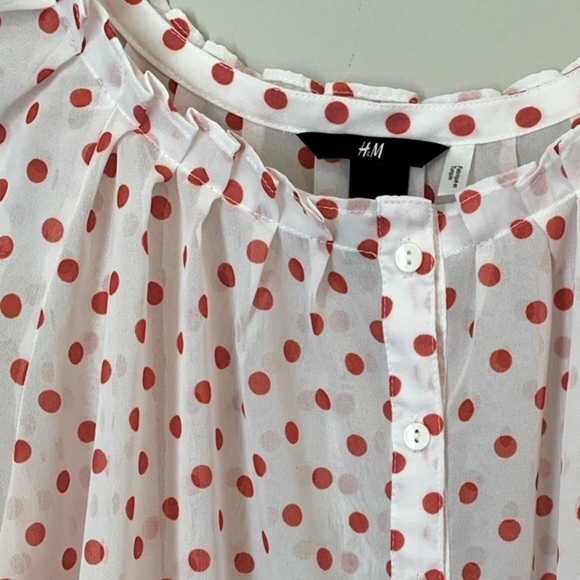 H&M size 4 polka dot peasant blouse - Picture 9 of 16